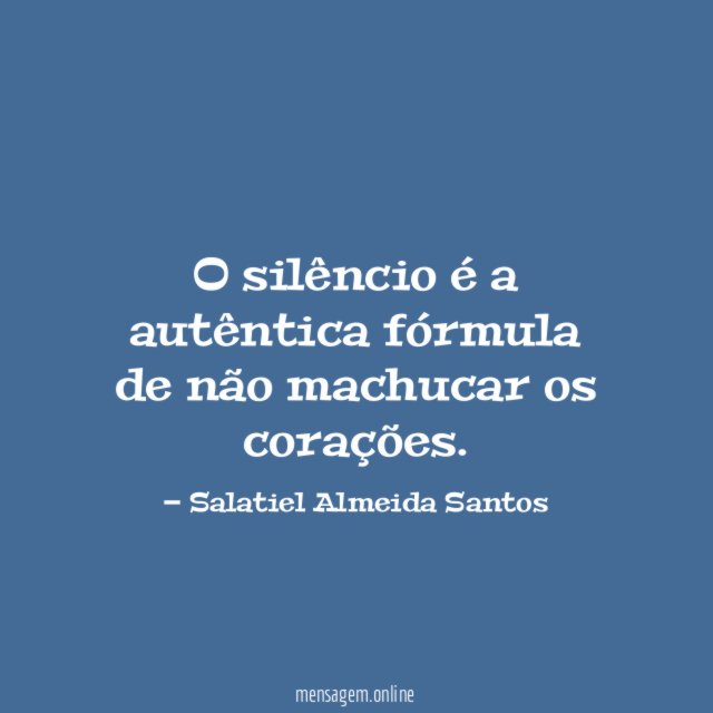 O silêncio é a autêntica fórmula de não