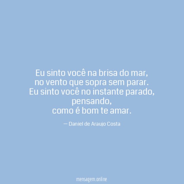 Eu sinto você na brisa do mar