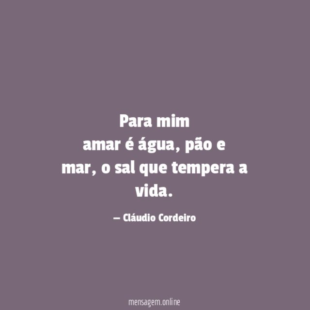 Para mim amar é água