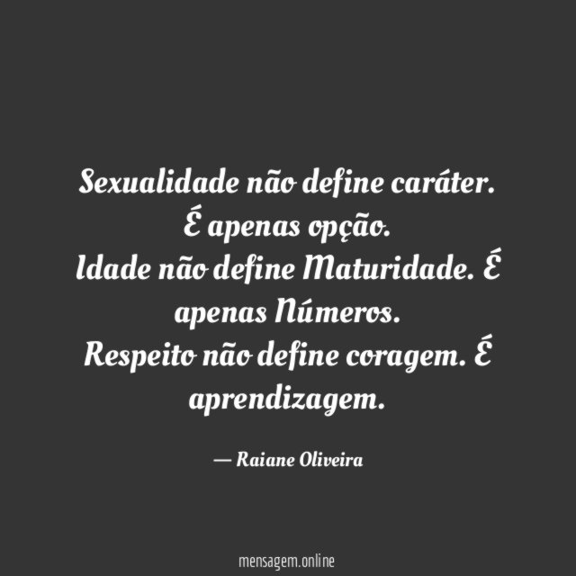 sexualidade não define caráter
