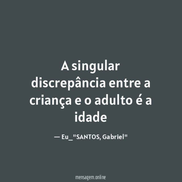 A singular discrepância entre a criança