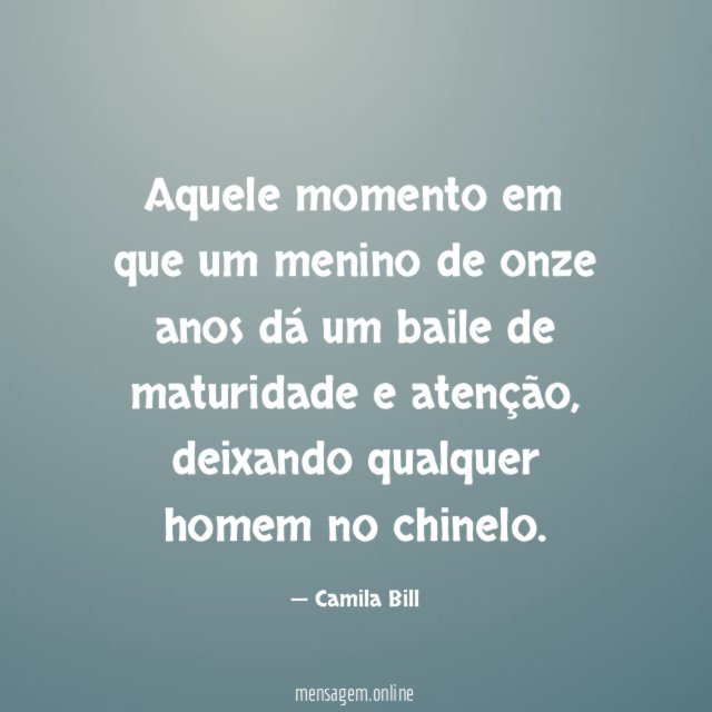Aquele momento em que um menino de onze