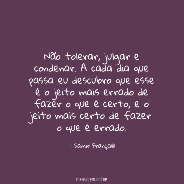 Não tolerar