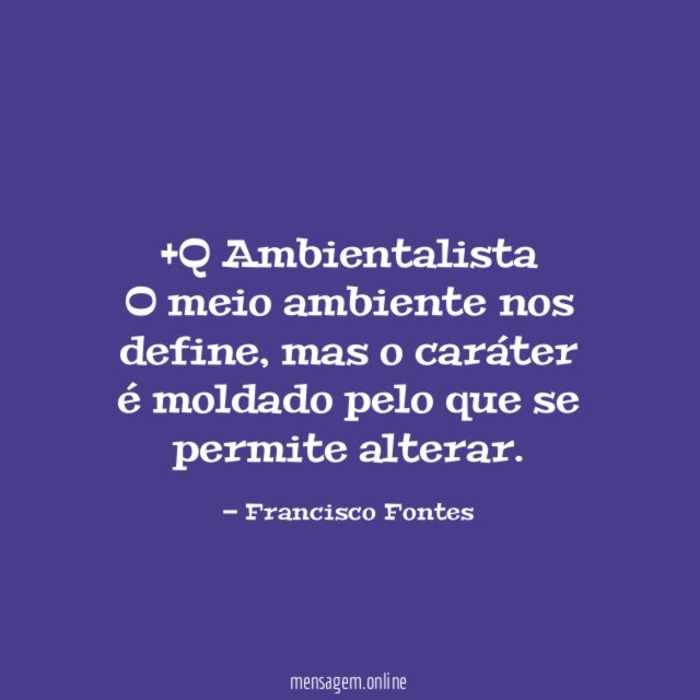 +Q Ambientalista O meio ambiente nos define