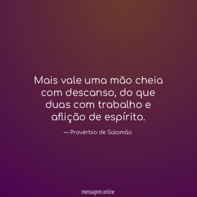 Mais vale uma mão cheia com descanso