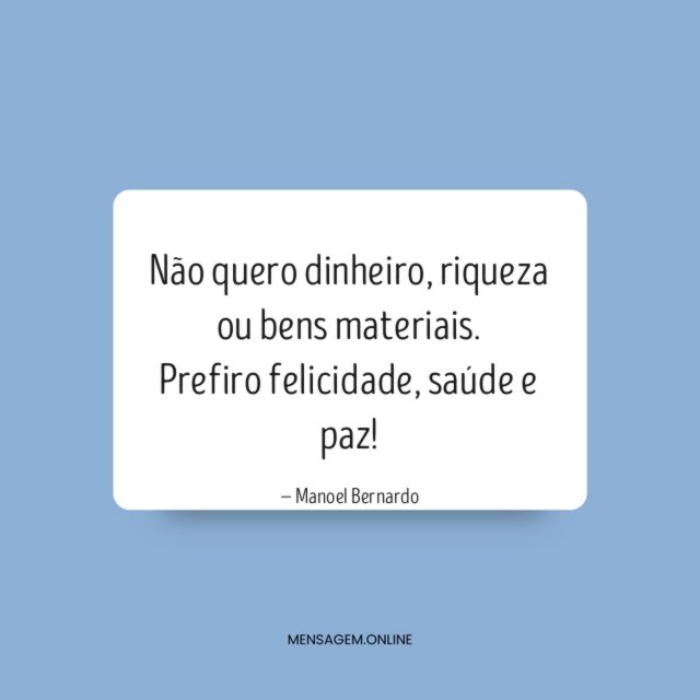 Não quero dinheiro