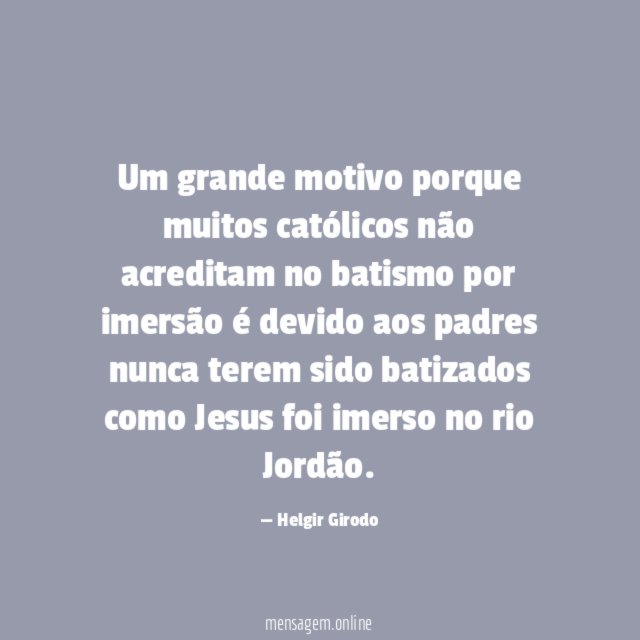 Um grande motivo porque muitos católicos não acreditam