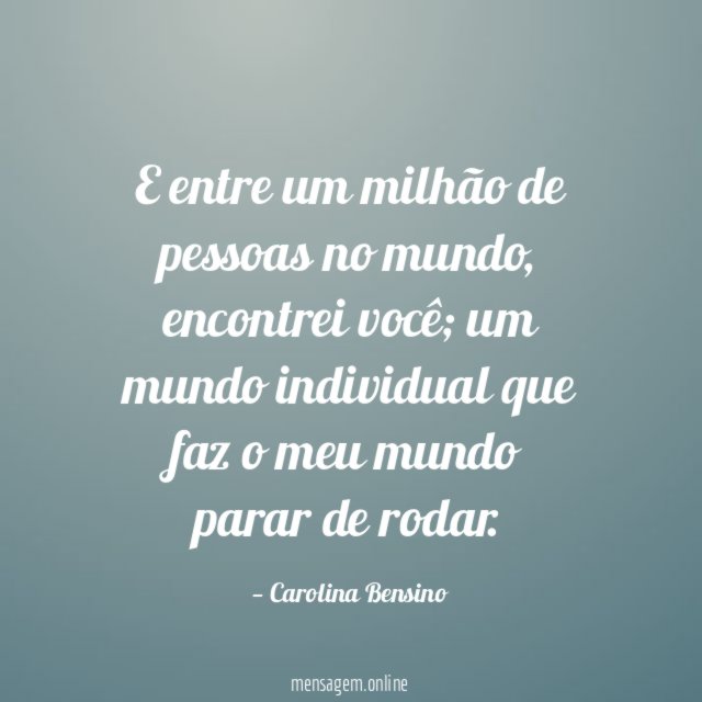 E entre um milhão de pessoas no mundo