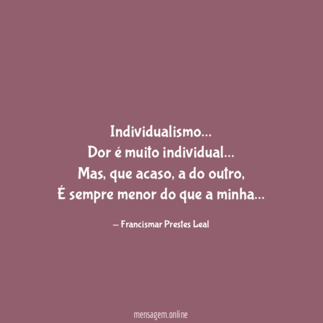Individualismo…