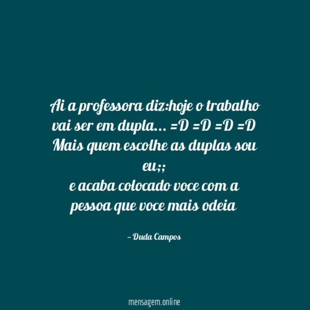 ai a professora diz