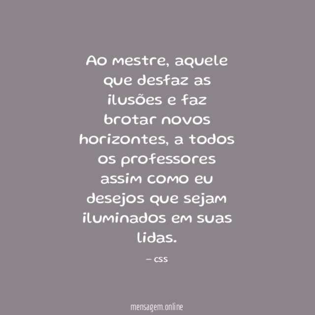 Ao mestre