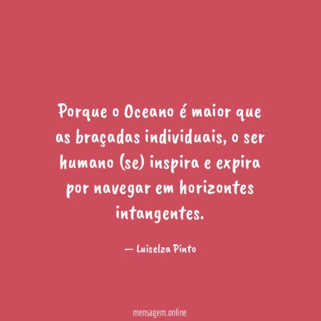 Porque o Oceano é maior que as braçadas individuais