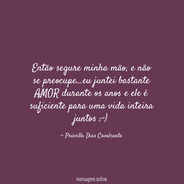 Então segure minha mão
