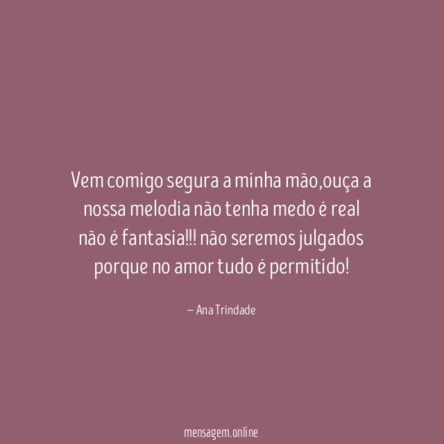 Vem comigo segura a minha mão