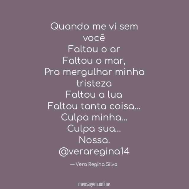 Quando me vi sem você Faltou o ar Faltou o mar