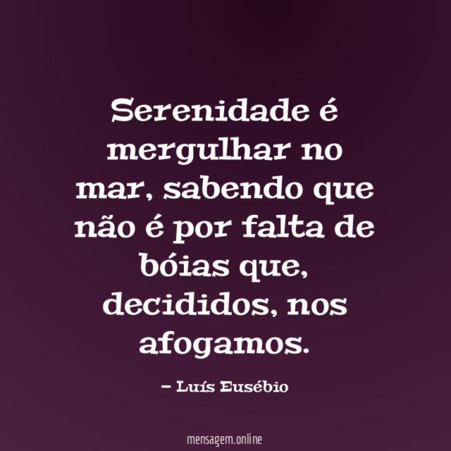 Serenidade é mergulhar no mar