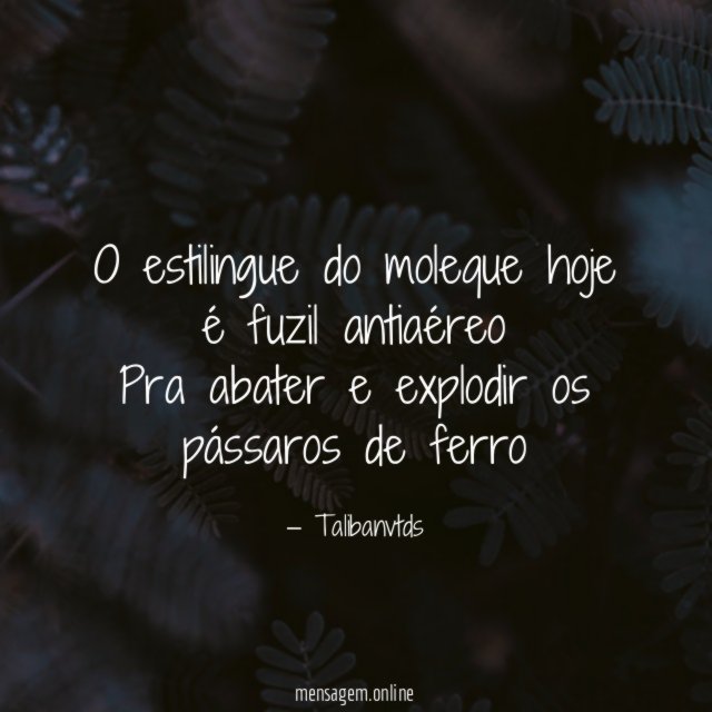 O estilingue do moleque hoje é fuzil antiaéreo Pra