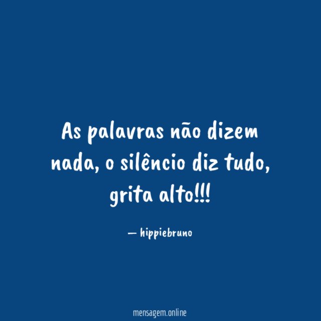 as palavras não dizem nada