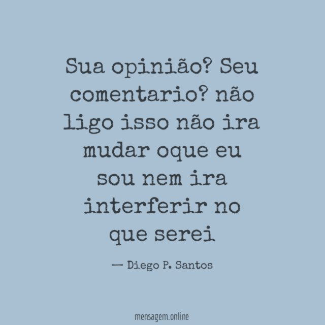 Sua opinião