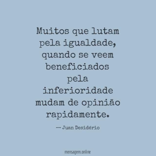 Muitos que lutam pela igualdade