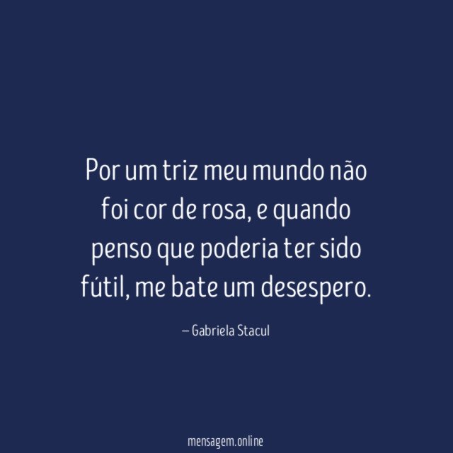 Por um triz meu mundo não foi cor de rosa
