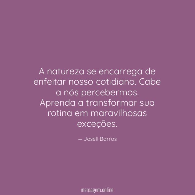 A natureza se encarrega de enfeitar nosso cotidiano