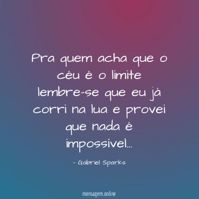 Pra quem acha que o céu é
