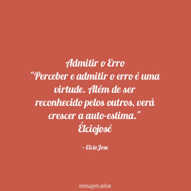 Admitir o Erro