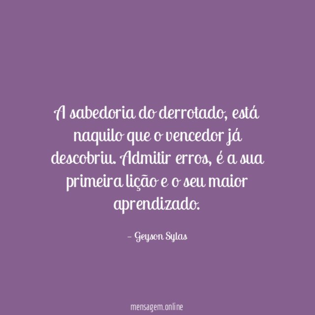 A sabedoria do derrotado
