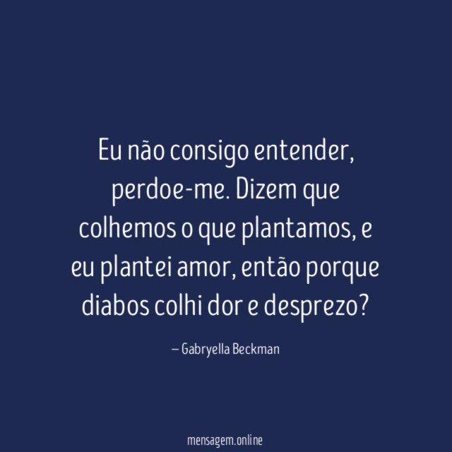 Eu não consigo entender