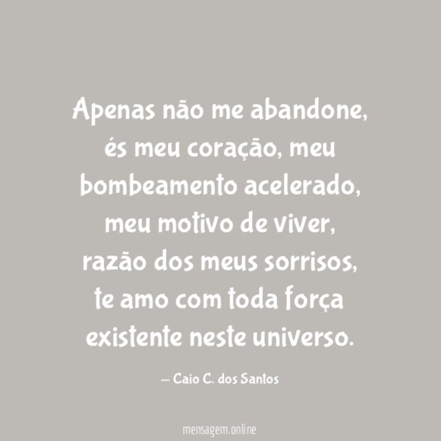 Apenas não me abandone