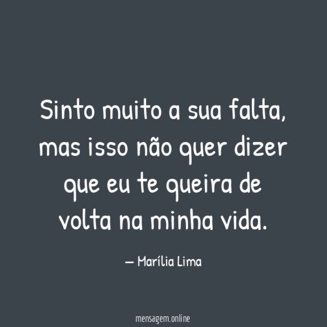 Sinto muito a sua falta