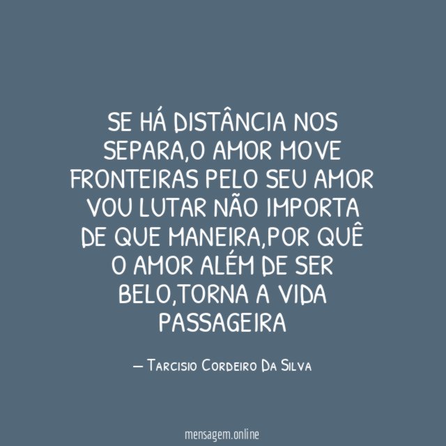 SE há distância nos separa