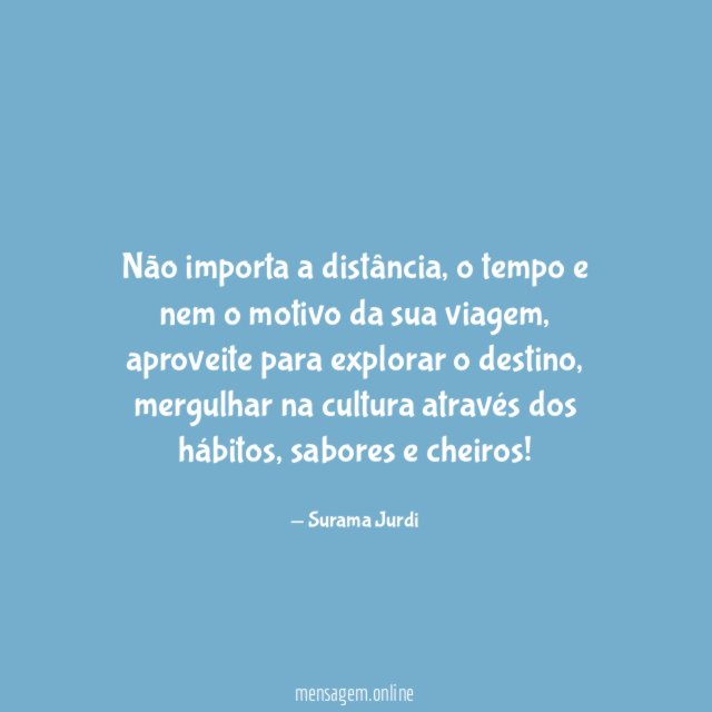 Não importa a distância