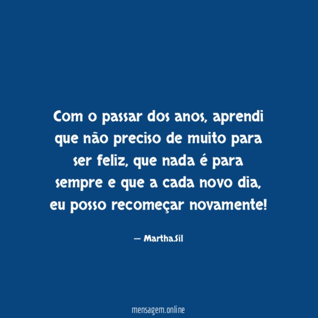 Com o passar dos anos