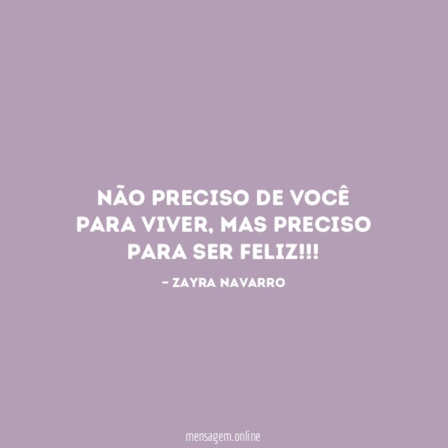 Não preciso de você para viver
