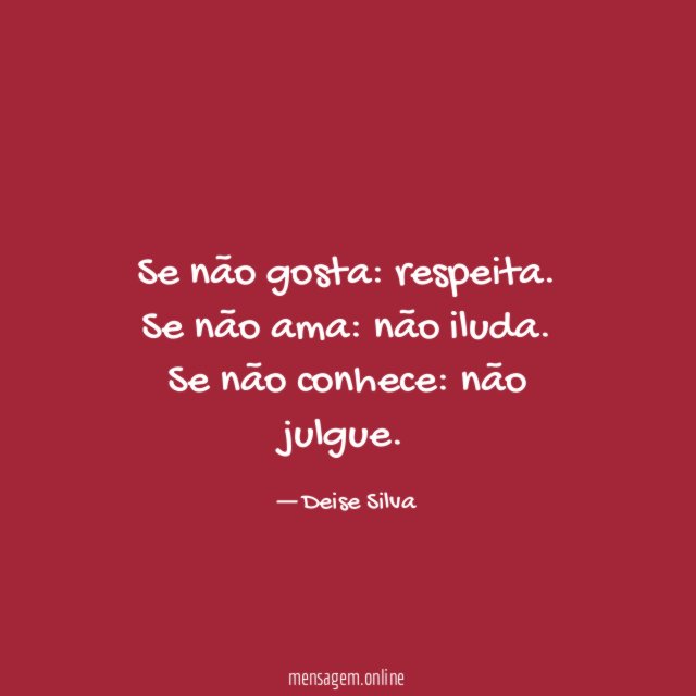 Se não gosta