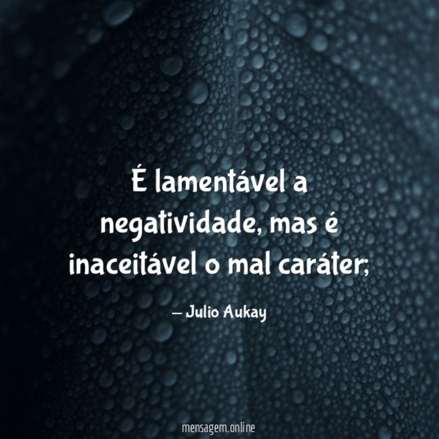 É lamentável a negatividade