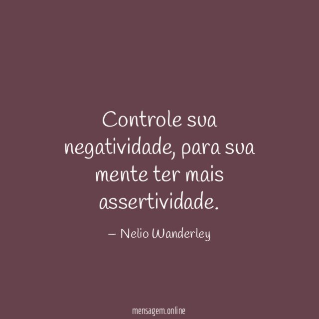 Controle sua negatividade