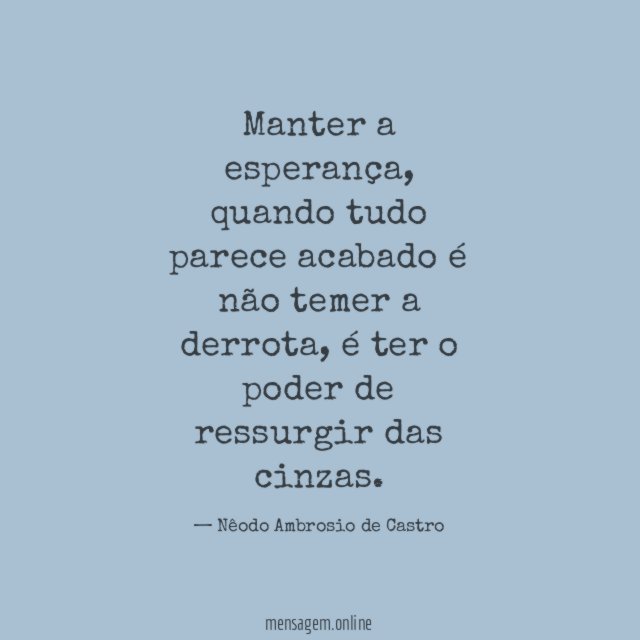 Manter a esperança