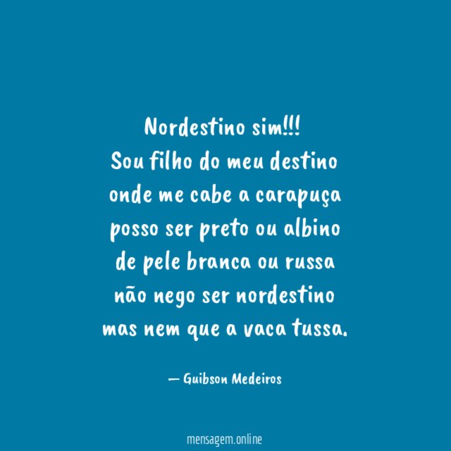 Nordestino sim!!!