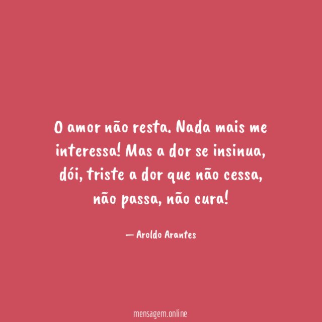 O amor não resta