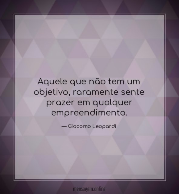 Aquele que não tem um objetivo