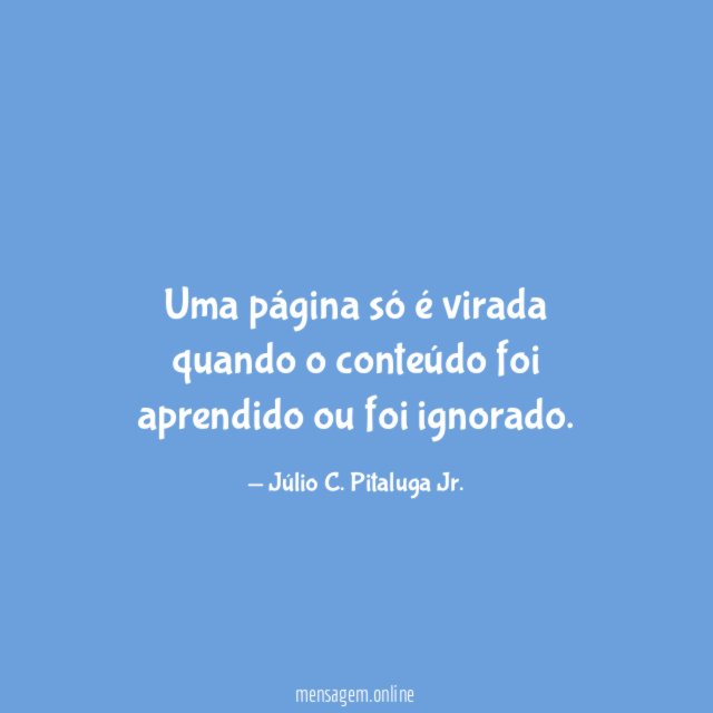 Uma página só é virada quando o conteúdo