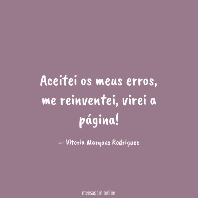 Aceitei os meus erros