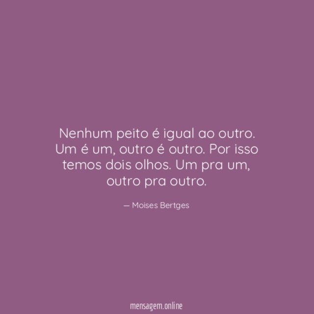 Nenhum peito é igual ao outro