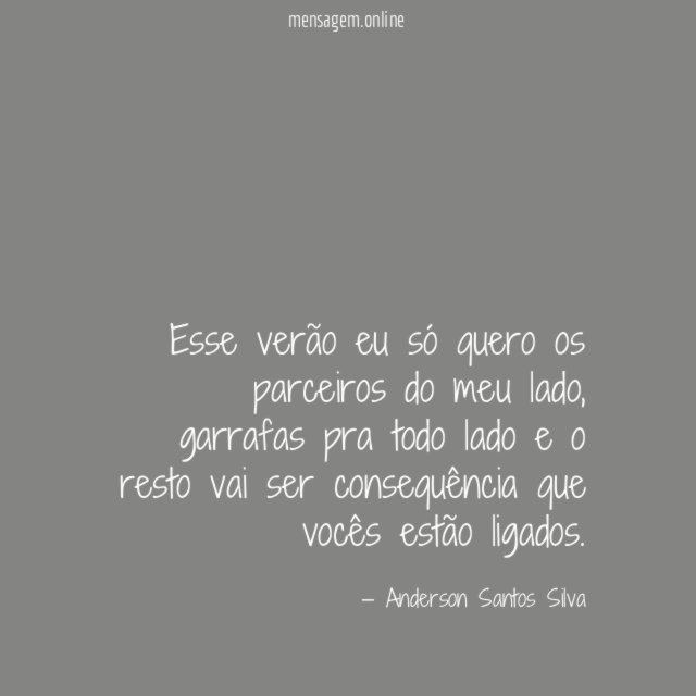 Esse verão eu só quero os parceiros do meu lado