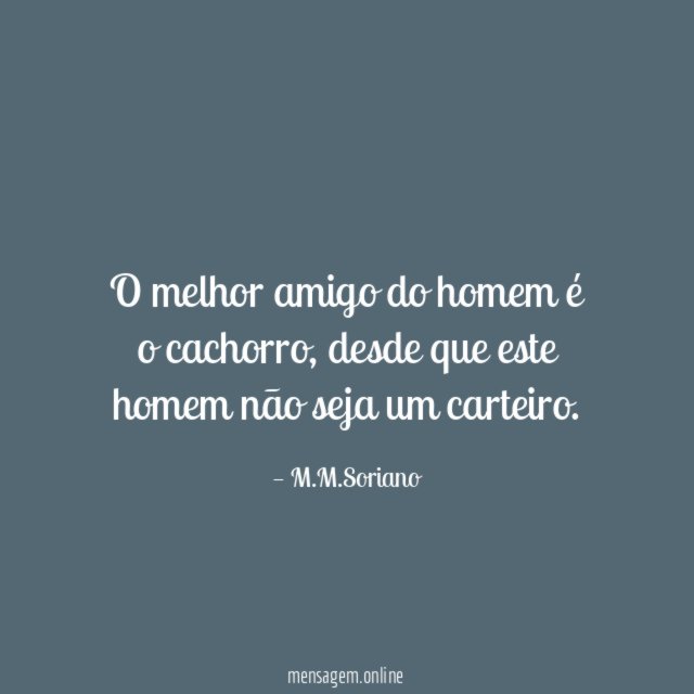 O melhor amigo do homem é o cachorro