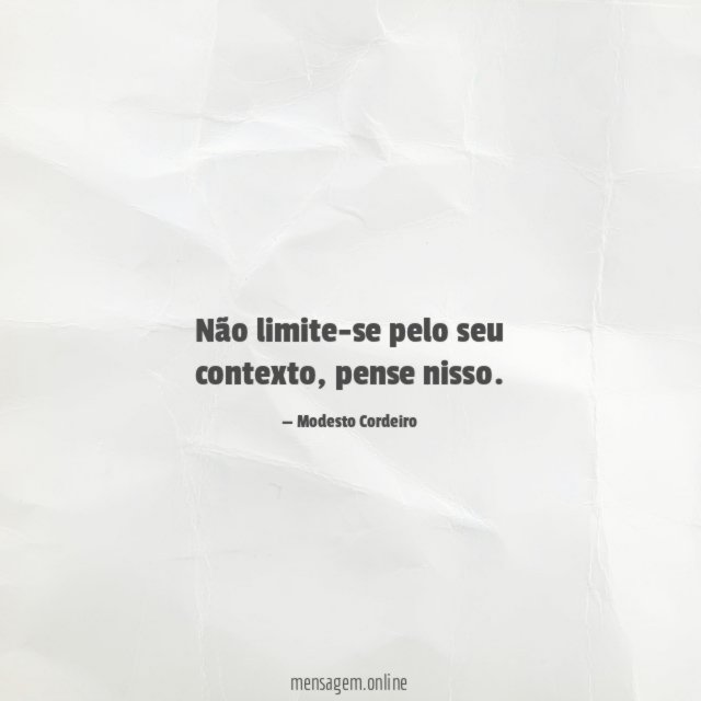 Não limite-se pelo seu contexto