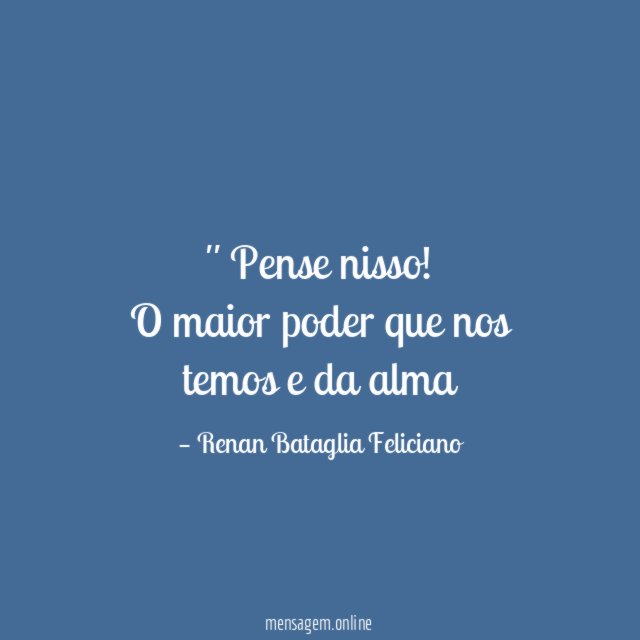 ' Pense nisso